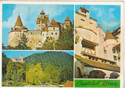 bnk cp Castelul Bran - Vedere - circulata - marca fixa foto