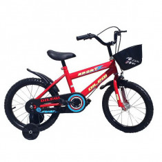 Bicicleta copii 16 inch cu pedale si roti ajutatoare Dileqi rosie foto