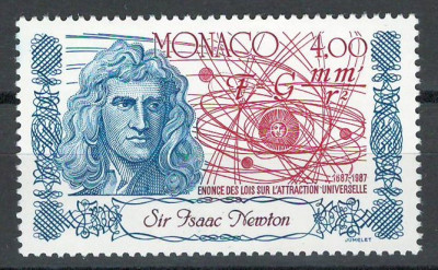 Monaco 1987 Mi 1837 MNH - 300 de ani Teoria gravitației de Isaac Newton foto