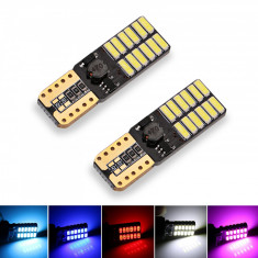 Becuri led T10 W5W Canbus 24 smd