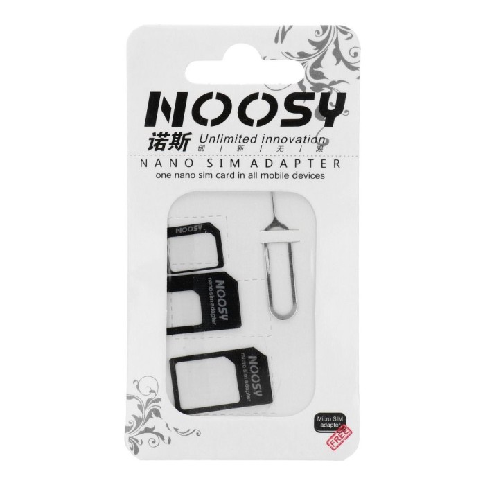 Adaptor SIM Noosy 3 in 1 - Nano SIM, Micro SIM si SIM Standard, Negru