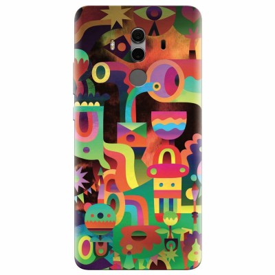 Husa silicon pentru Huawei Mate 10, Abstract Colorful Shapes foto