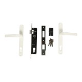Broasca pentru usa termopan alba, cu butuc si silduri, set complet cu chei