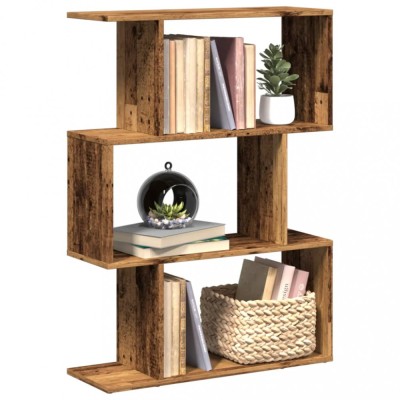 vidaXL Bibliotecă/separator 3 niveluri lemn vechi 70x24x97 cm lemn 858118 foto