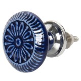 Cumpara ieftin Buton mobila fier ceramica albastra 4 cm
