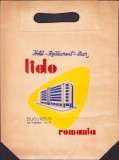 PG13 Pungă din h&acirc;rtie cu reclamă Hotel Lido București, perioada comunistă