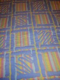 Cuvertura matlasata mare de pat canapea cu doua fete nuante culori pastel albastru roz portocaliu 2.70 x 1.55