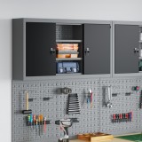vidaXL Dulap unelte de perete, panou c&acirc;rlige, negru 100x20x55 cm oțel