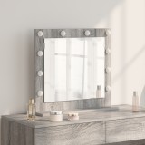 vidaXL Oglindă de toaletă cu lumini LED Gri Sonoma 60x55x18 cm