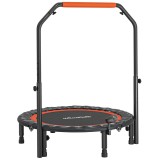 HOMCOM Trambulină Elastică Pliabilă cu M&acirc;ner Reglabil și Monitor LCD, &Oslash;102x99-123 cm, Negru | Aosom Romania
