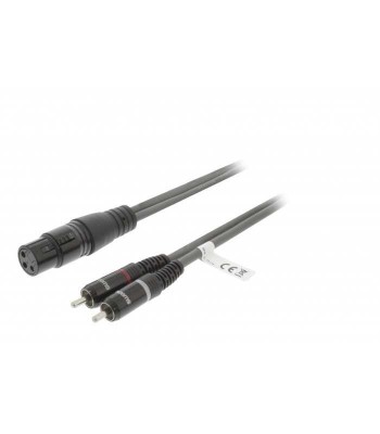 Cablu audio Stereo XLR 3-Pini mama - 2x RCA tata 3m gri Sweex foto
