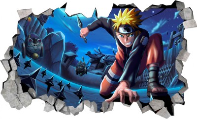 Sticker decorativ, Gaura in perete 3D, Anime, 85 cm, 341STK foto