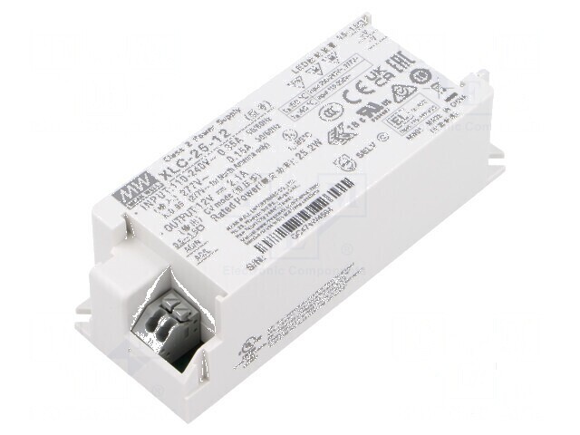Alimentator LED pulsatoriu 25W 12VDC 0&divide;2,1A 100&divide;305VAC - 1 ieșire: Alimentator LED pulsatoriu 25W compact