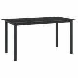 Cumpara ieftin Masa de gradina, negru, 150x90x74 cm, aluminiu si sticla
