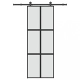 Ușă glisantă cu set de feronerie sticlă temperată și aluminiu