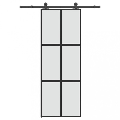 vidaXL Ușă glisantă cu set de feronerie sticlă temperată și aluminiu 3332959 foto