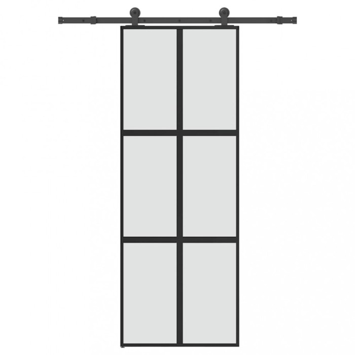 vidaXL Ușă glisantă cu set de feronerie sticlă temperată și aluminiu 3332959