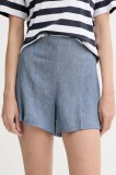 Theory pantaloni scurți din in femei, uni, high waist, P0303201
