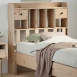 Gossi tablie de pat cu depozitare, 75 cm, lemn masiv de pin