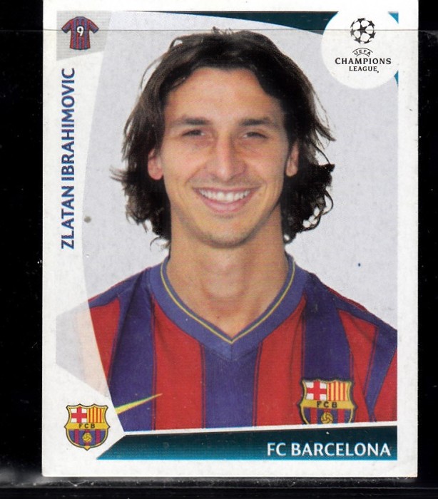 B10 - Sticker fotbal - UEFA Champions League - editia 2009 - 2010 - nr 358 - FC Barcelona - Zlatan Ibrahimovic