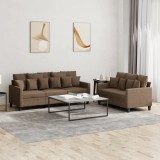 vidaXL Set de canapele cu perne, 2 piese, maro, textil 3201667