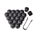 Cumpara ieftin Set 20 Capace Prezoane Negre 19mm + Cheie RG Parts - Plastic Hexagonal Protectie Roti Auto