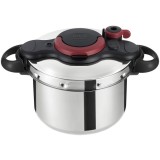 Oala sub presiune Tefal Clipso Minut Easy, 6 l, rosu/negru