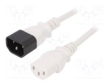 Cablu IEC C13 mamă - IEC C14 tată 0,5m 10A alb LIAN DUNG