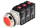 Comutator Push 30mm Roșu IP56