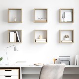vidaXL Rafturi de perete cub 6 buc. stejar sonoma 26x15x26 cm 807036