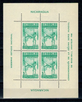 Nicaragua 1948 - Base-ball, sport, KLB neuzat foto