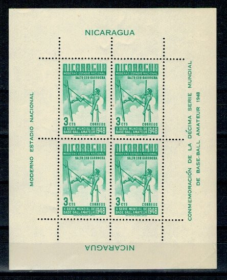 Nicaragua 1948 - Base-ball, sport, KLB neuzat