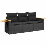 Cumpara ieftin Patio Sofa Set 3-Locuri Black