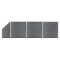 Set panouri gard, 3 pătrate + 1 oblic, gri, 619x186 cm, WPC