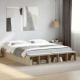 vidaXL Cadru de pat, stejar sonoma, 180x200 cm, lemn prelucrat