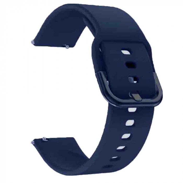 Curea din silicon compatibila cu Samsung Galaxy Watch3 45mm, Telescoape QR, 22mm, Teal Blue