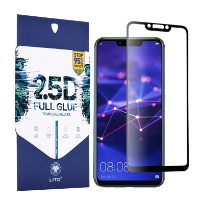 Folie pentru Huawei Mate 20 Lite / Nova 3 / Nova 3i / P Smart Plus, Lito 2.5D FullGlue Glass, Black foto