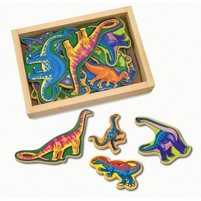 Set dinozauri din lemn cu magneti, Melissa &amp;amp;amp; Doug foto