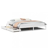 Cumpara ieftin Cadru de pat fara saltea, alb, 180x200 cm, lemn masiv pin
