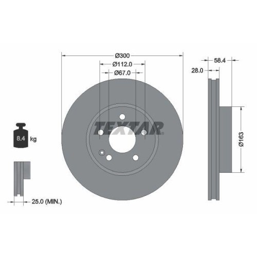 Set disc frana Mercedes V-Class (W447) 03.14-, Viano (W639) 09.03-, Vito / Mixto Box (W639) 08.03-, Vito Box (W447) 10.14-, Vito Bus (W639) 09.03-, V