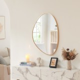 Oglinda de perete aurie 75x53 cm, forma picatura, [en.casa]