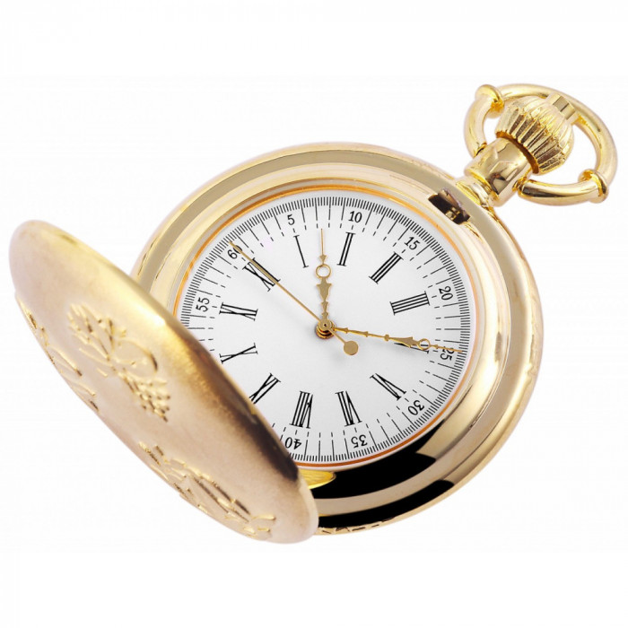 Ceas de buzunar Mbrands quartz vintage, gold