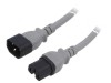 Cablu IEC C14 C15 3x14AWG 1m gri 15A 250V