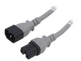 Cablu IEC C14 C15 3x14AWG 1m gri 15A 250V