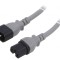 Cablu IEC C14 C15 3x14AWG 1m gri 15A 250V