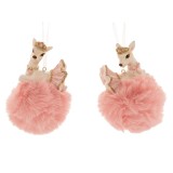 Cumpara ieftin Set 2 ornamente brad din rasina Deer cu puf 6 cm x 11 cm, Iliadis Alexandros