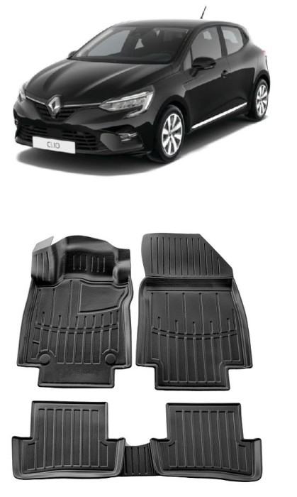 Set covorase auto cauciuc dedicate RENAULT CLIO IV (2012-2019)