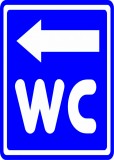 Semn de wc cu sageata la stanga