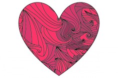 Sticker decorativ, Inima, Roz, 85 cm, 7047ST-1 foto