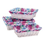 Cumpara ieftin Set 3 cosuri depozitare lemn salcie, textil multicolor 37 x 27 x 12 cm, 42 x 30 x 14 cm, 46 x 36 x 16 cm